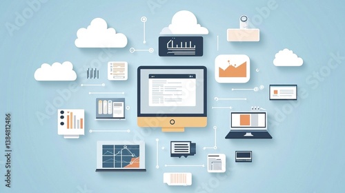 Wallpaper Mural Cloud Computing Network Diagram (3) Torontodigital.ca