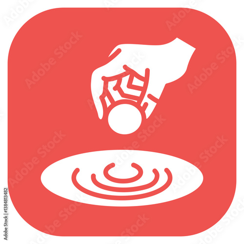 Rock Skipping Vector Icon