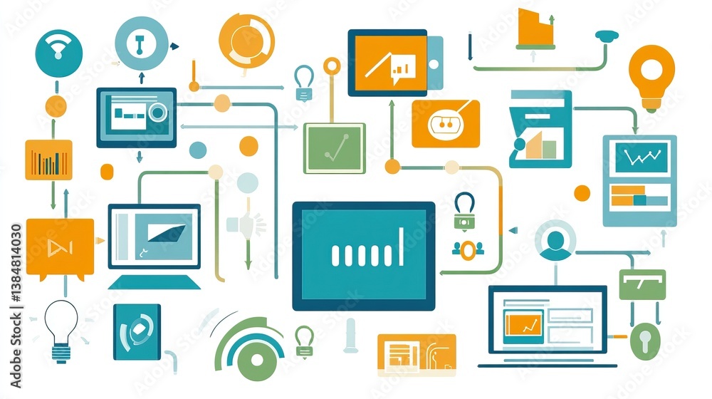 Connected digital solutions network graphic Connected digital solutions network graphic