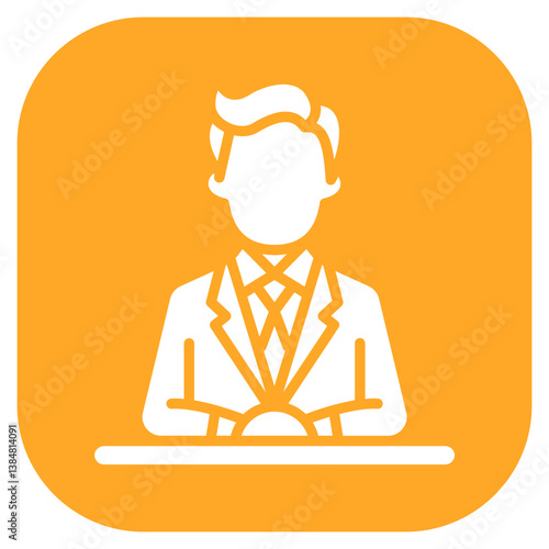 News Anchor Desk Vector Icon