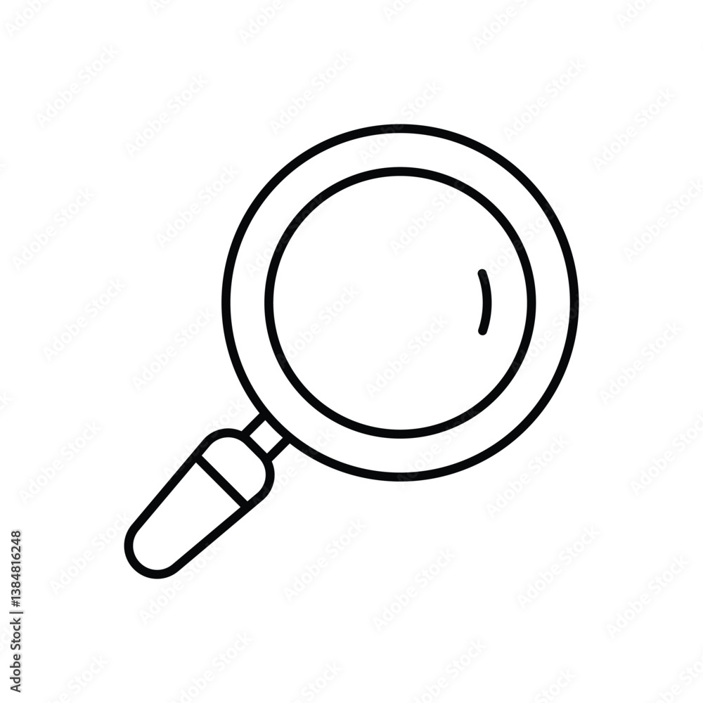 Magnifying Glass icon isolated on a white background. Vector illustration. Magnifying Glass icon isolated on a white background. Vector illustration.