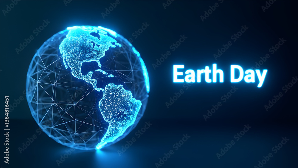 Earth Day Glowing Digital Globe Illustration – Futuristic Global Awareness Background for Climate Change, Sustainability, Environment Protection, Eco Technology, Green Innovation and World Unity Theme Earth Day Glowing Digital Globe Illustration – Futuristic Global Awareness Background for Climate Change, Sustainability, Environment Protection, Eco Technology, Green Innovation and World Unity Theme