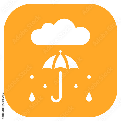 Rain Shower Zone Vector Icon
