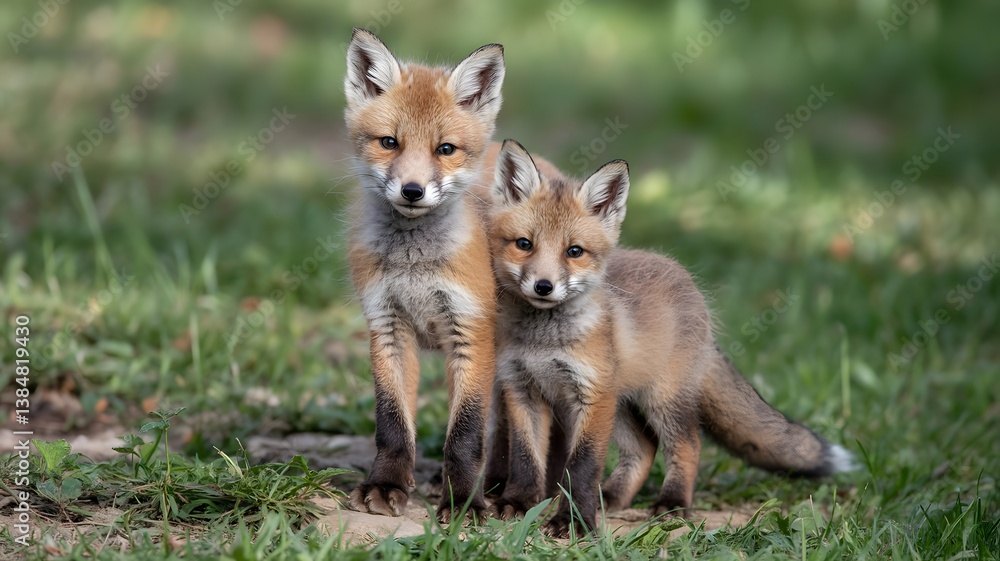 Fototapeta premium Red Fox & Kit