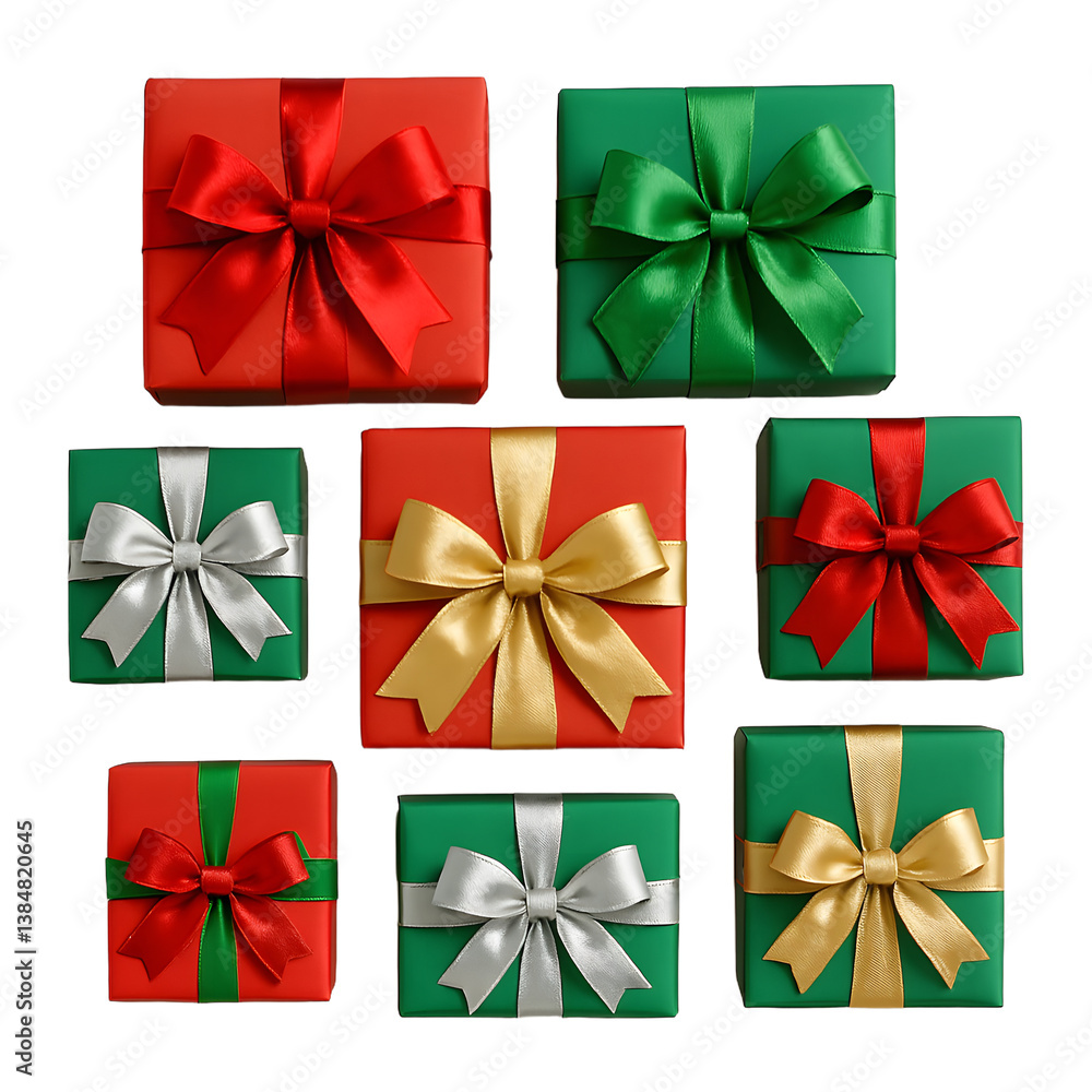 Set of colorful gift bows in festive theme Set of colorful gift bows in festive theme