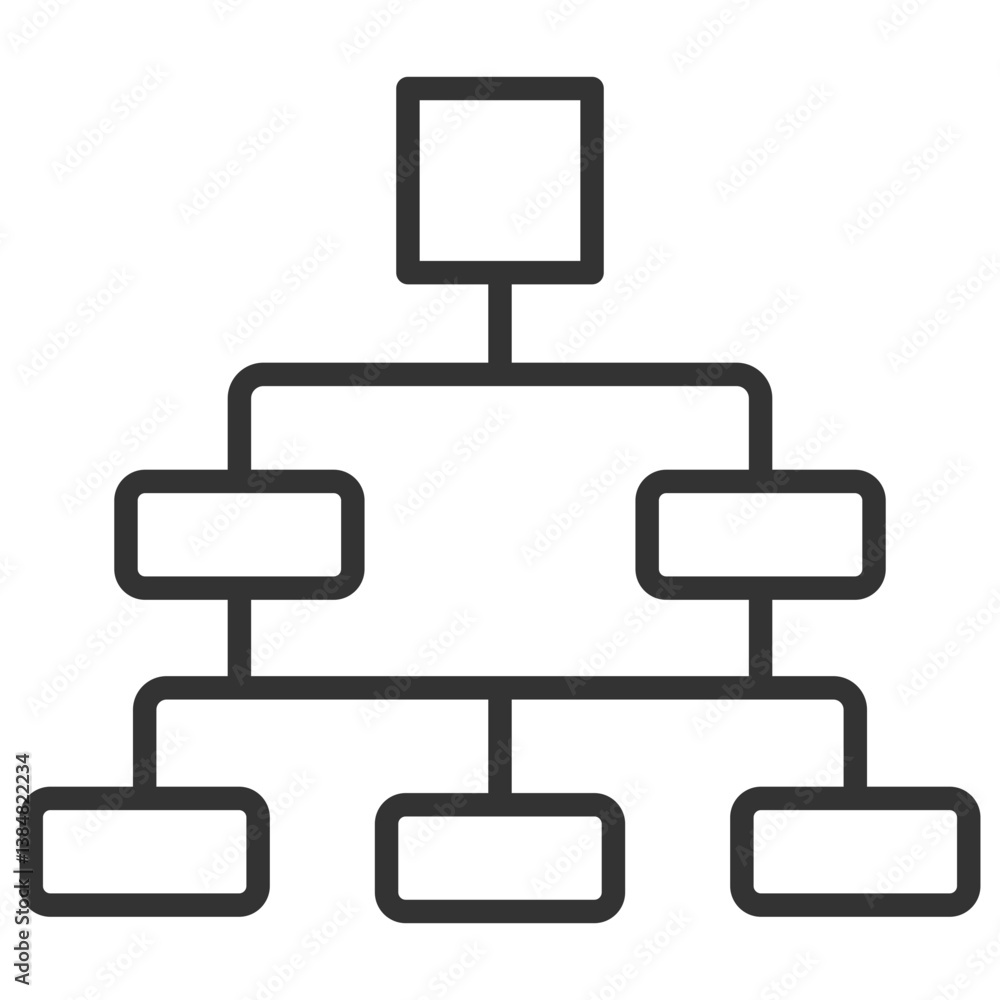 Hierarchy Structure Outline Icon Hierarchy Structure Outline Icon
