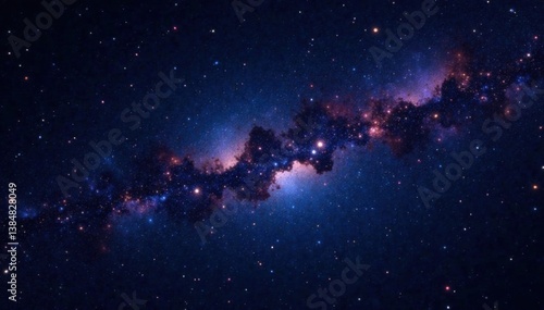 Sparkling starry night sky with constellations on a black background, nebula, space, stars