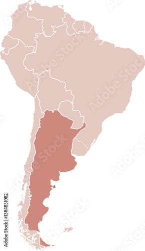 Argentina map illustration of South America