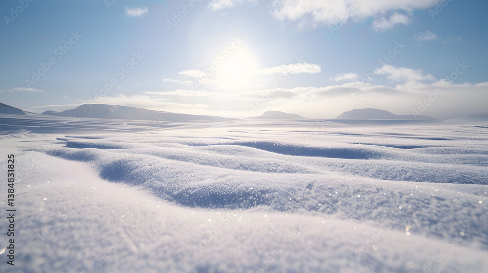 Obraz premium Snowy Tundra Under Bright Sun