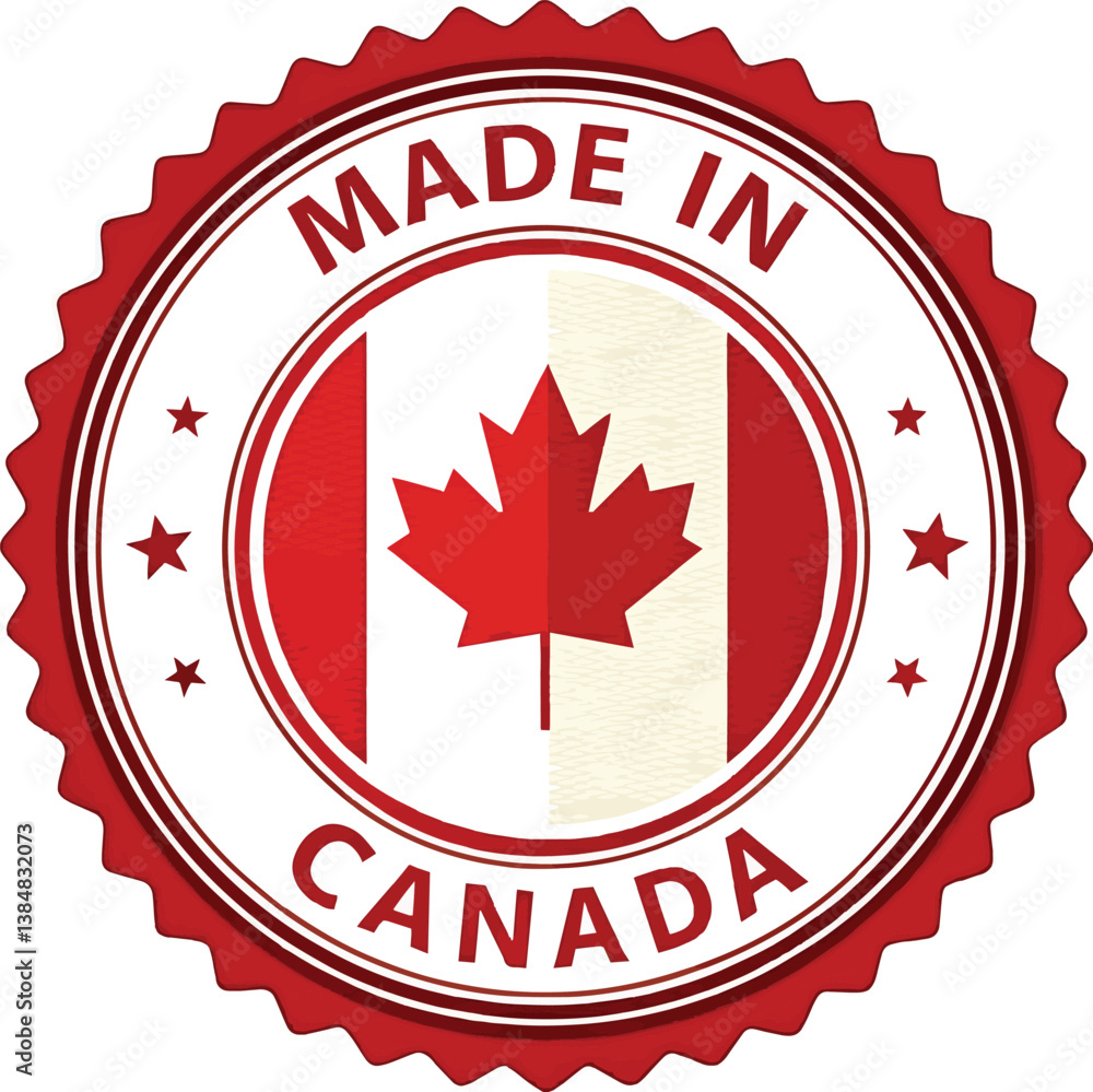 Made canada flag maple leaf symbol badge seal patriotic emblem nation country canadian product quality origin Made canada flag maple leaf symbol badge seal patriotic emblem nation country canadian product quality origin