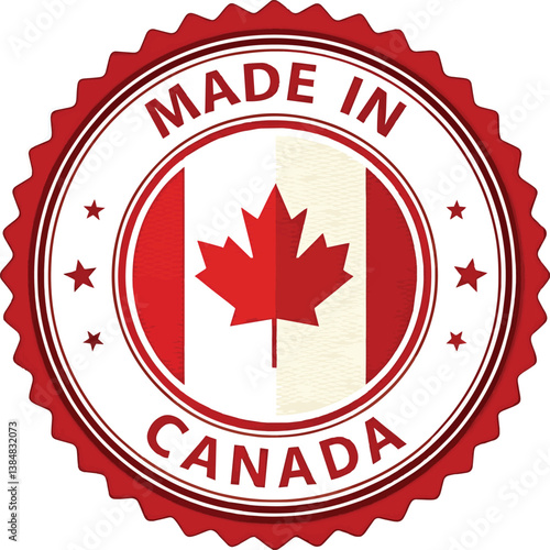 Made canada flag maple leaf symbol badge seal patriotic emblem nation country canadian product quality origin