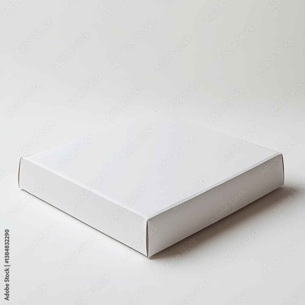 Fototapeta premium Plain White Box on a Light Background for Packaging and Storage