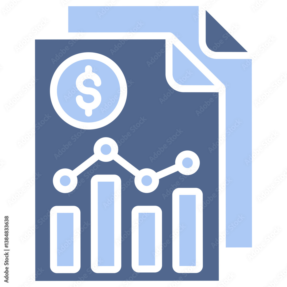 Obraz premium Budget Flat Blue Icon