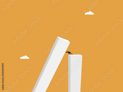Big crisis, businessman keeps building from falling on him