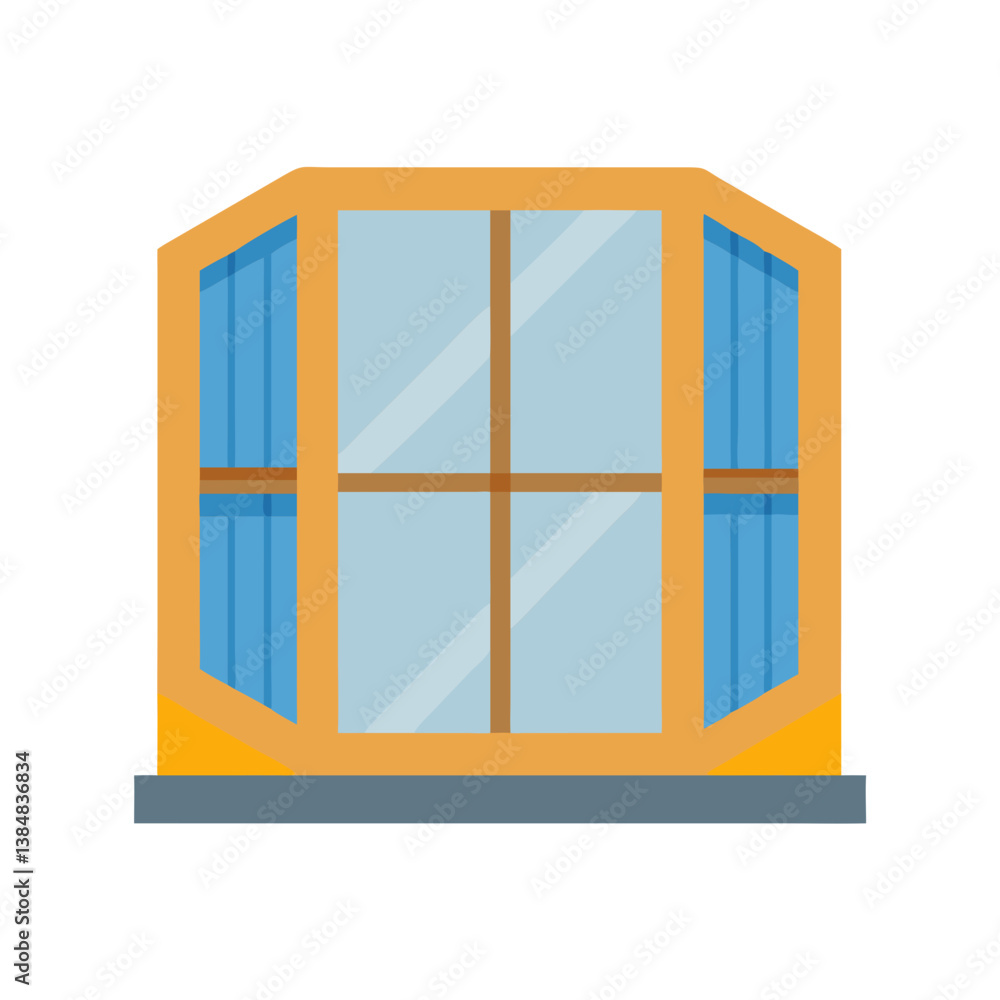 Bay Window Design Vector Illustration Bay Window Design Vector Illustration