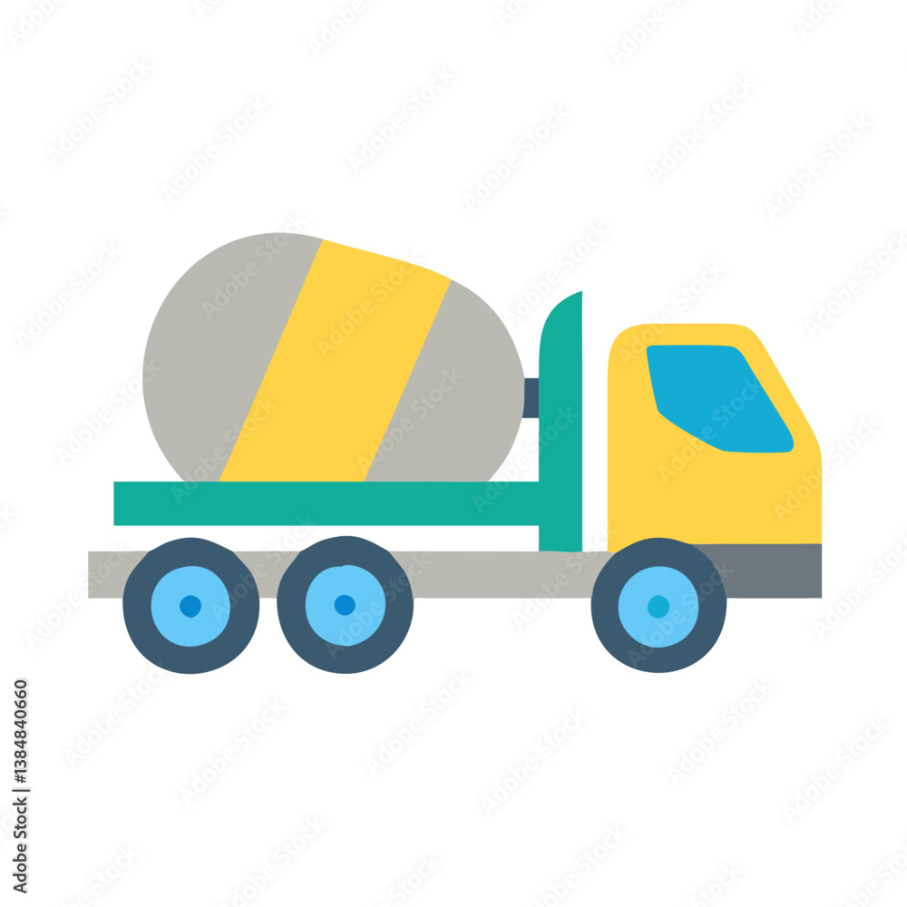 Naklejka premium Stylish Cement Truck Graphic Design