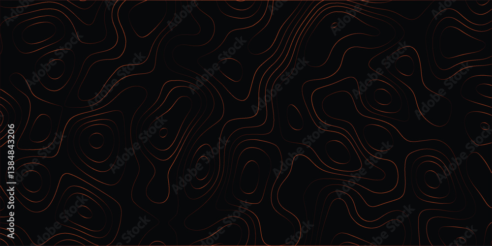 Fototapeta premium Hand-drawn style elevation map with abstract flowing contours and smooth curves