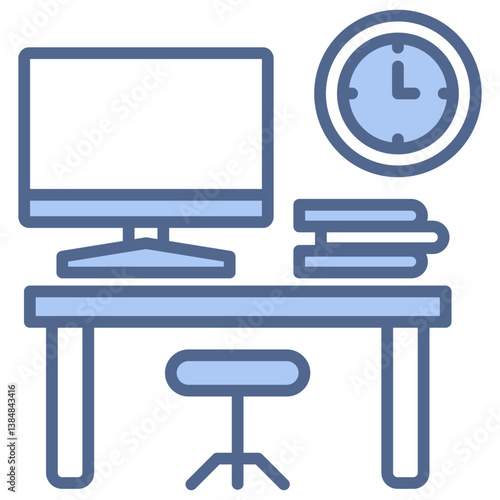 Work Table Blue Icon