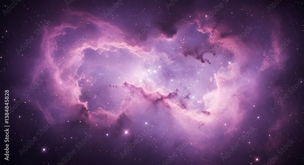 Fototapeta premium Amethyst Nebula's Embrace AI Generated