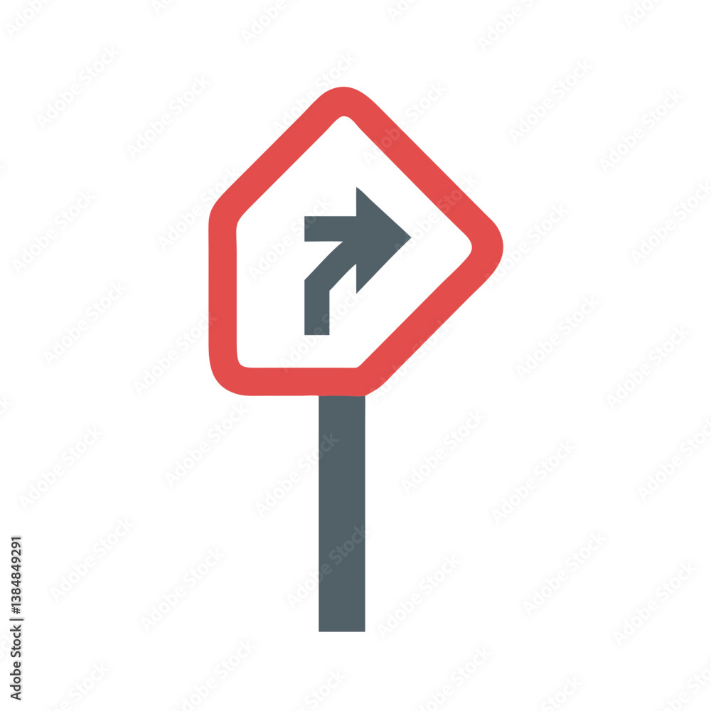 Creative Detour Sign Illustration for Road Guidance Creative Detour Sign Illustration for Road Guidance