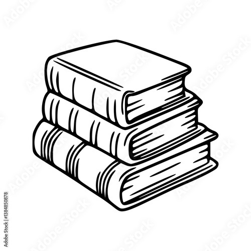 simple book stack outline