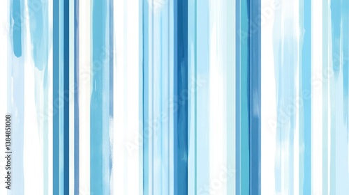 Abstract Blue Watercolor Stripes: A Serene Digital Painting