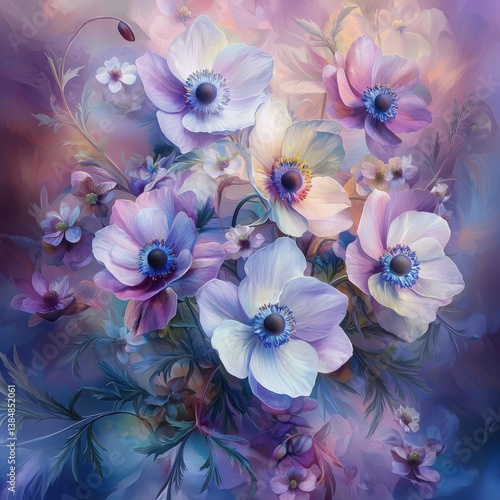 Vibrant Anemone Flowers in Full Bloom