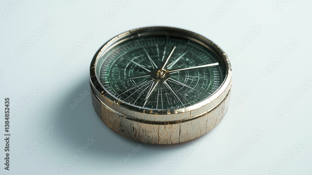 Create a minimalistic compass featuring green and gold accents, representing intelligent financial choices leading to enduring prosperity. Create a minimalistic compass featuring green and gold accents, representing intelligent financial choices leading to enduring prosperity.