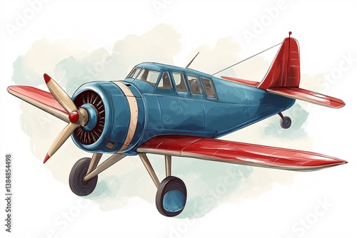 Obraz na płótnie vintage airplane isolated on white w salonie