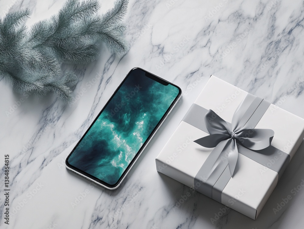 gift box on a blue background