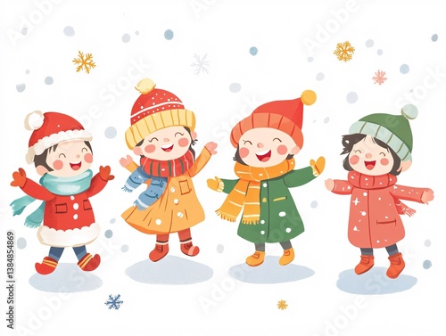 Obraz na płótnie children in winter w salonie