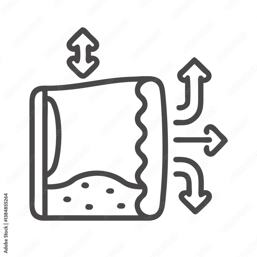 Dynamic Expansion Foam Icon for Installation Ease Dynamic Expansion Foam Icon for Installation Ease