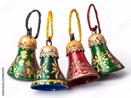 Obraz na płótnie christmas bells isolated on white w salonie