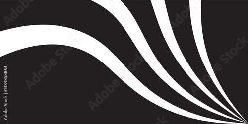 black wave curve, golden wave corner shape for element, stripes ribbon black and wihte graphic, striped black. eps 10