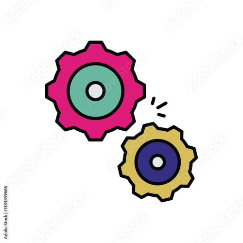 Gear icon isolated on a white background. Vector illustration.