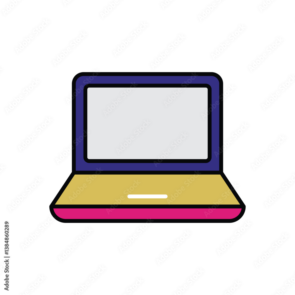 Laptop icon isolated on a white background. Vector illustration. Laptop icon isolated on a white background. Vector illustration.
