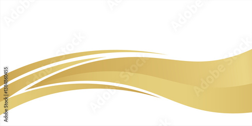 gold wave curve, golden wave corner shape for element, stripes ribbon golden graphic art, striped gold. eps 10