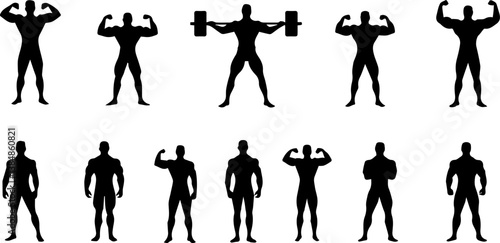 Gym silhouette on white background