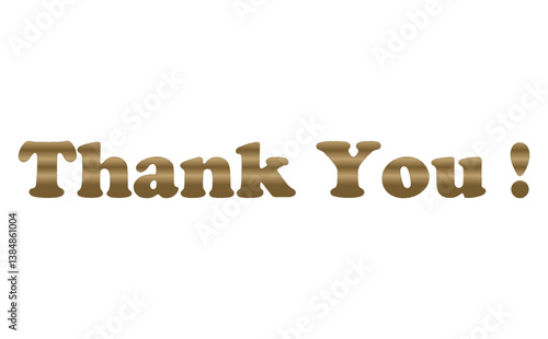 おしゃれなThank You !（ありがとう！）の文字のロゴマーク
