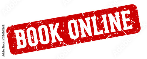 book online rectangular sign. book online stamp