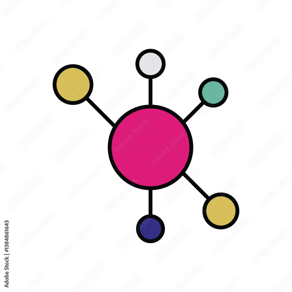 Network Nodes icon isolated on a white background. Vector illustration. Network Nodes icon isolated on a white background. Vector illustration.