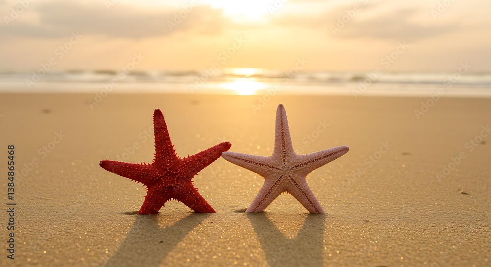 Golden Hour Starfish Duet AI Generated Golden Hour Starfish Duet AI Generated