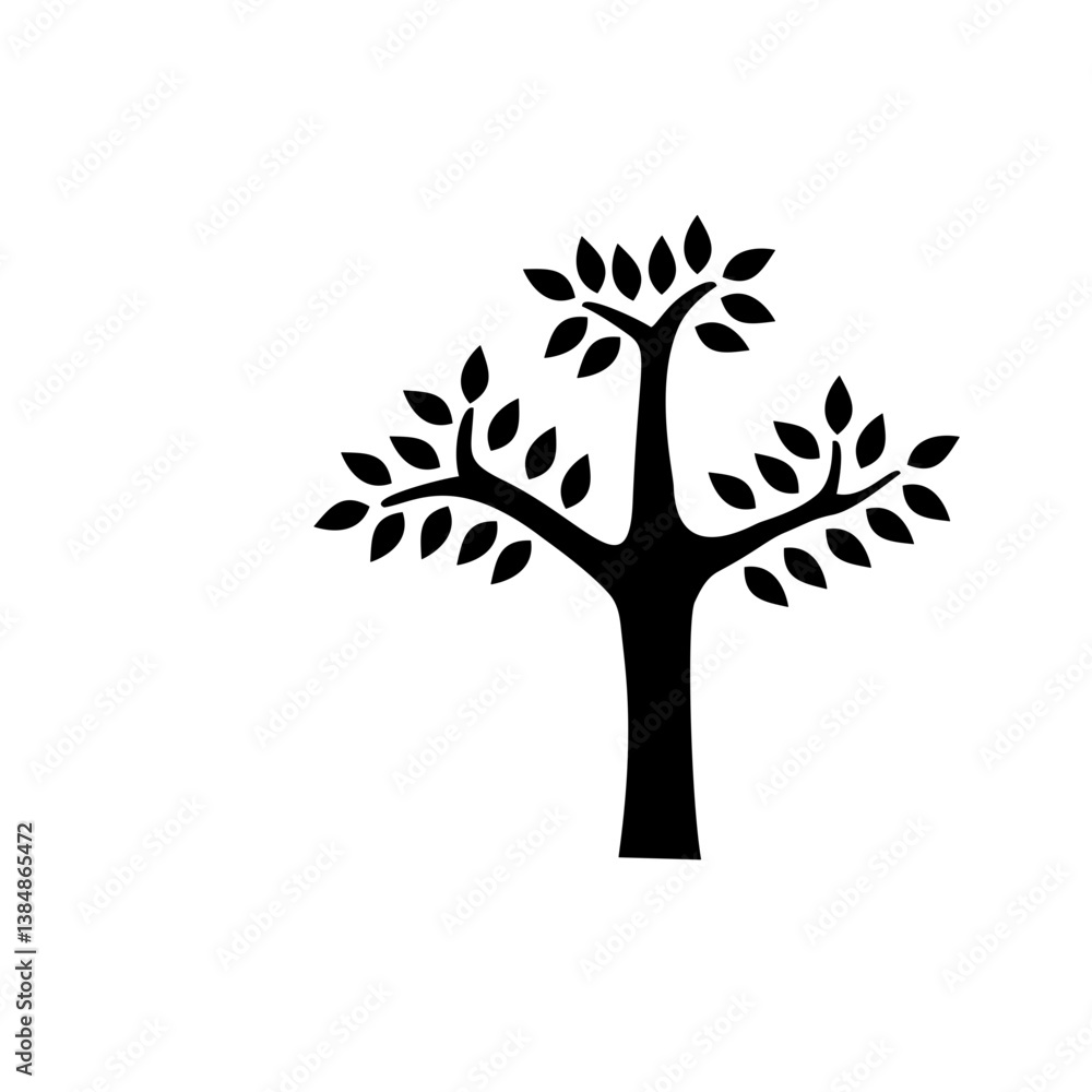 Obraz premium cartoon tree silhouette