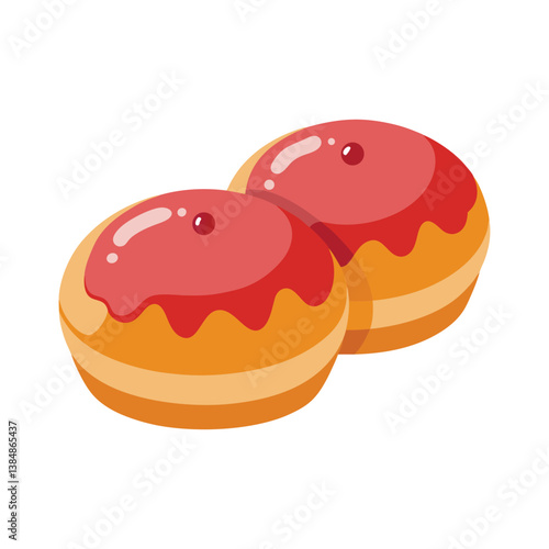 jelly filled donuts with powdered sugar and jam