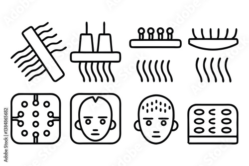 hair loss related editable stroke outline icon iso