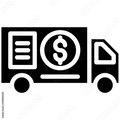 Cash Transfer Vehicle Vector Icon