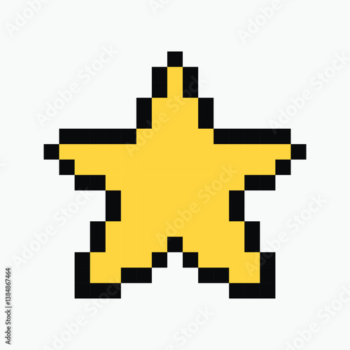 star pixel art icon vector illustration.