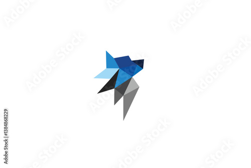 blue fox logo illustration design