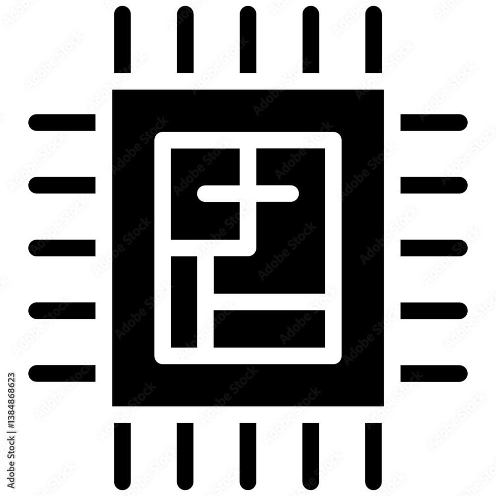 Fototapeta premium Microchip Icon