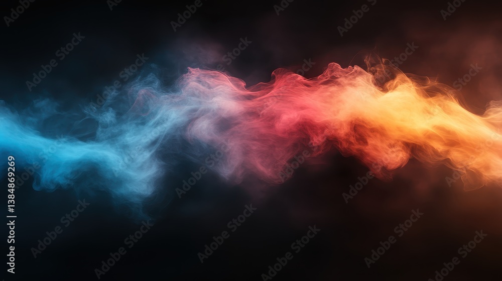 A mesmerizing blend of vibrant smoke colors flows gracefully across a dark backdrop, illustrating the harmonious interplay of blue, red, and orange hues in an abstract form. A mesmerizing blend of vibrant smoke colors flows gracefully across a dark backdrop, illustrating the harmonious interplay of blue, red, and orange hues in an abstract form.